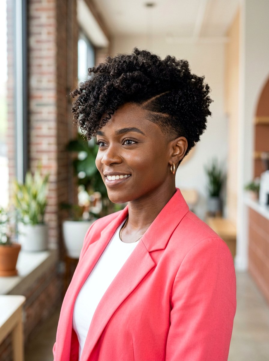 Tapered Afro Side Part - 20 tapered natural haircut for round face - 20 tapered natural haircut for round face