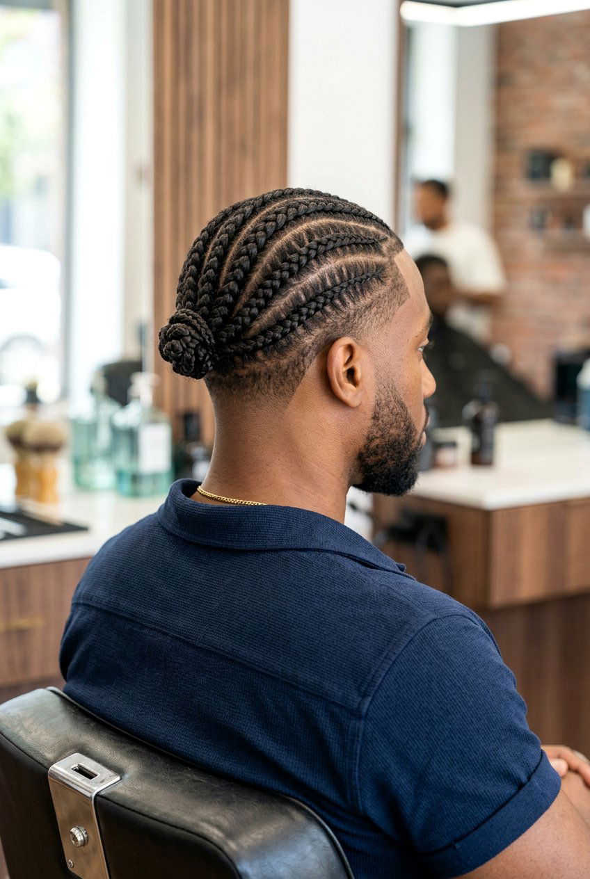 Tapered Back Braided Knot - 20 braided top knot men - 20 braided top knot men