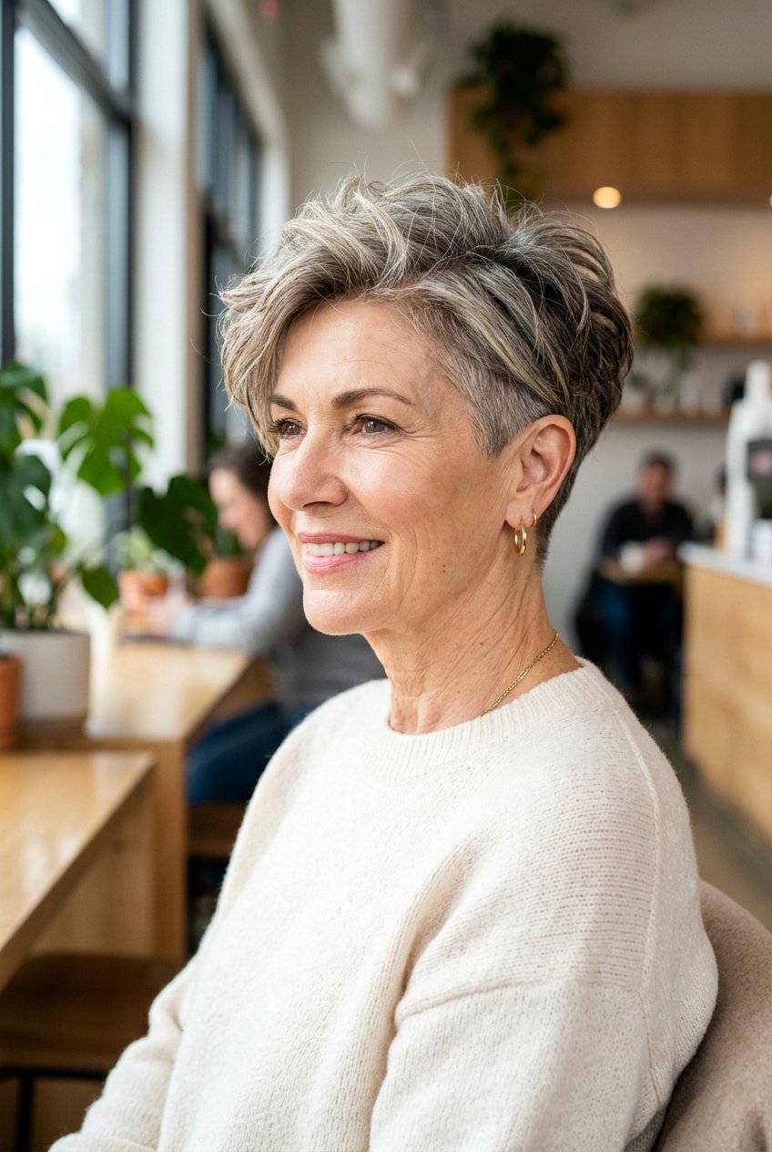 Tapered Bixie Cut - 20 low maintenance layered bob for mature women - 20 low maintenance layered bob for mature women