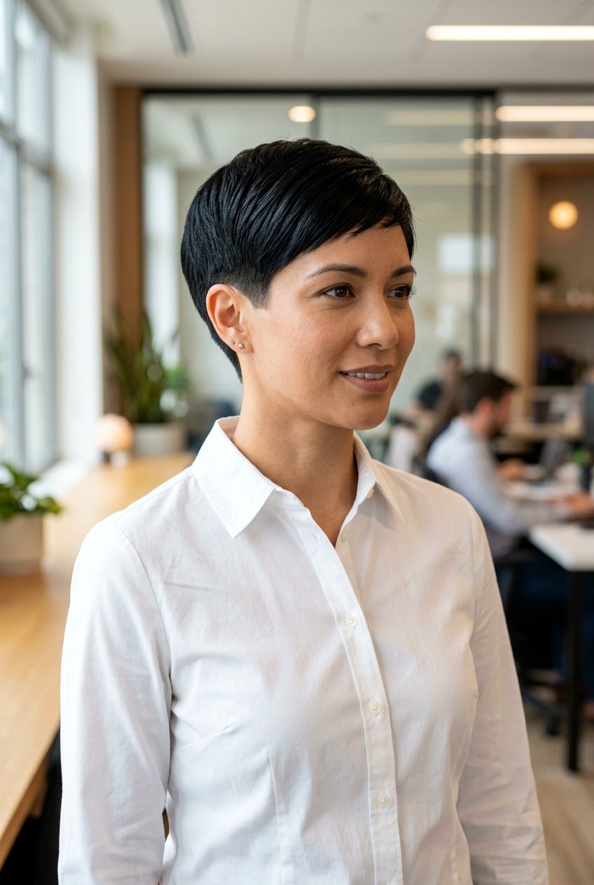 Tapered Black Pixie Haircut - 20 glossy black pixie haircut - 20 glossy black pixie haircut