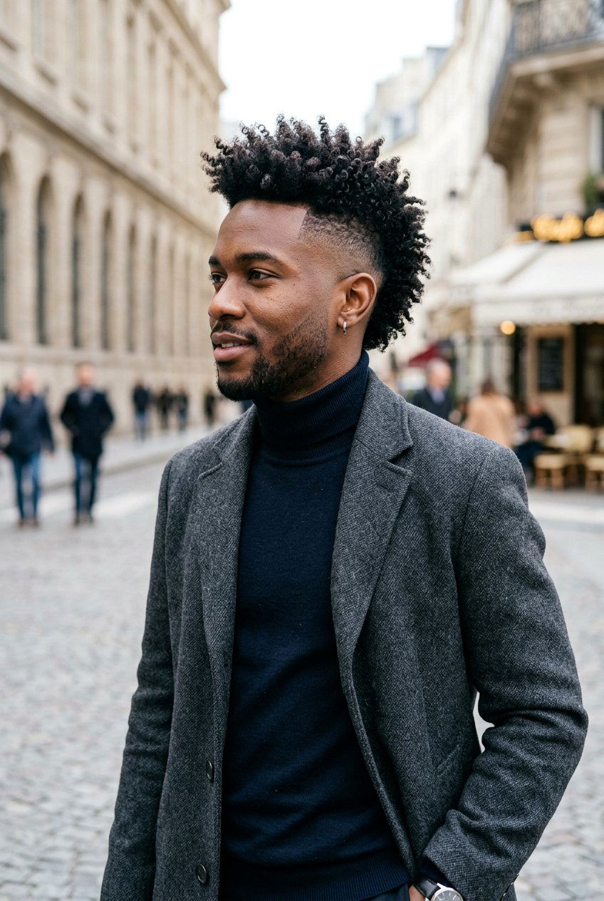 Tapered Burst Fade Curly Mohawk - 20 burst fade mohawk men curly hair - 20 burst fade mohawk men curly hair