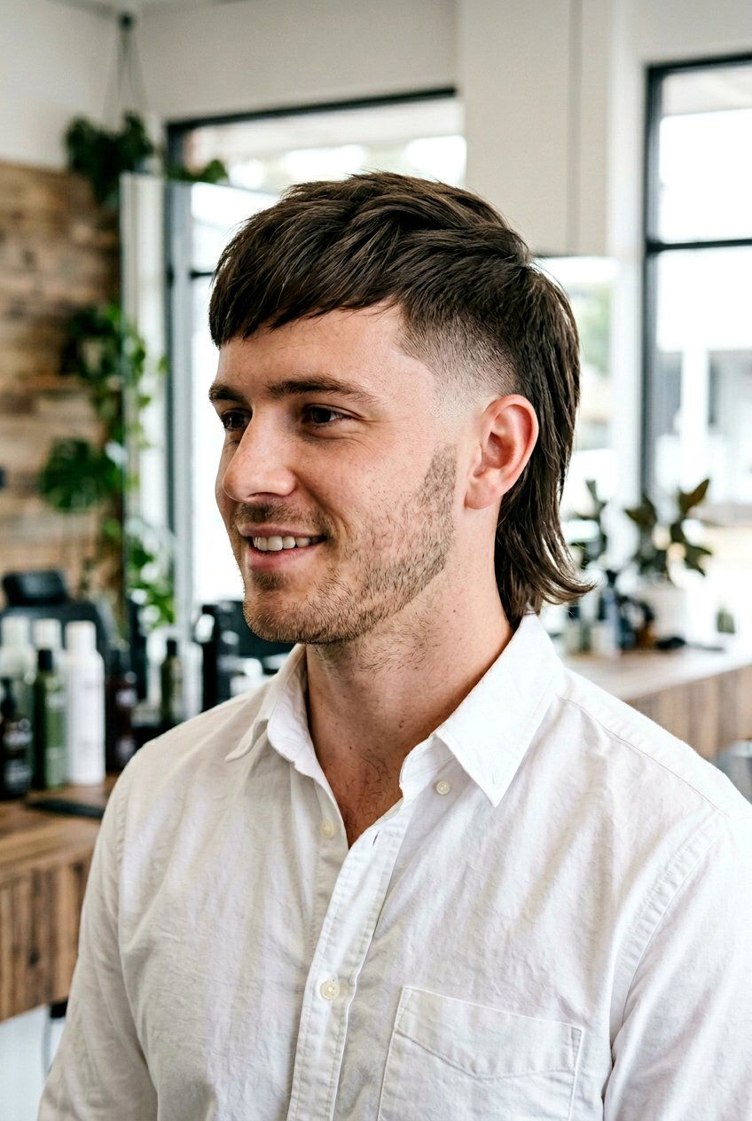 Tapered Burst Fade Mullet Straight Hair - 20 burst fade mullet for men with straight hair - 20 burst fade mullet for men with straight hair