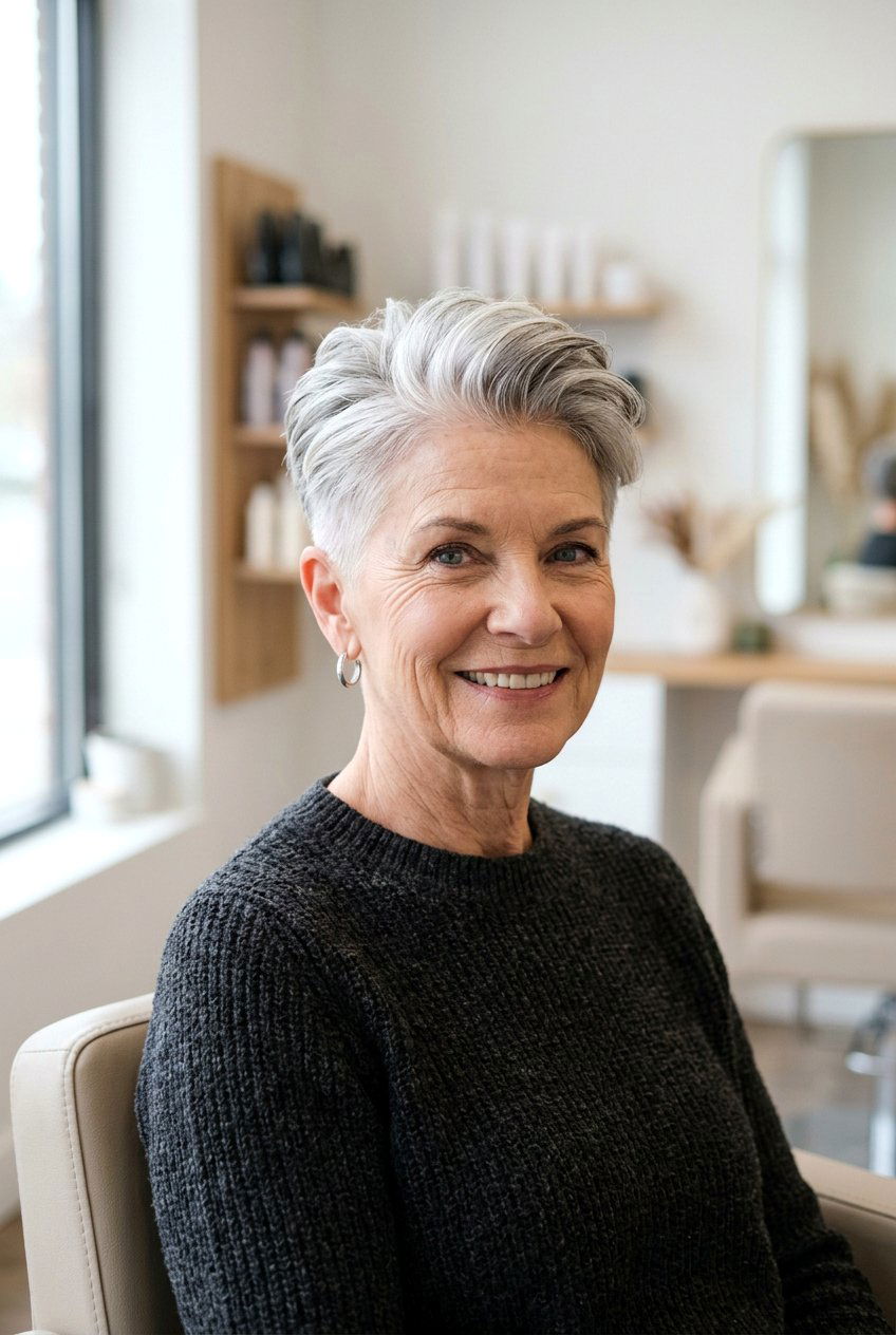 Tapered Crop Haircut - 20 wash and wear short hairstyles for older women - 20 wash and wear short hairstyles for older women