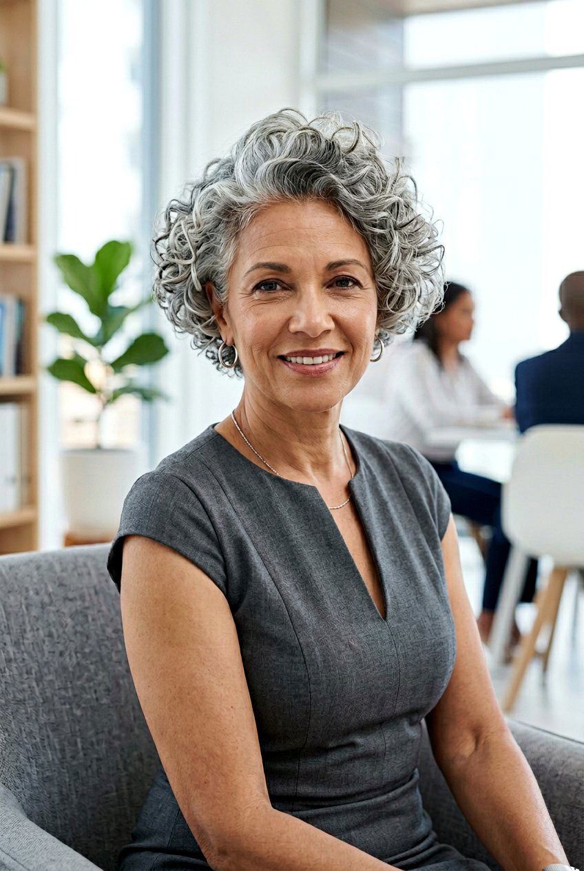 Tapered Curly Bob - 20 curly bob for mature women - 20 curly bob for mature women