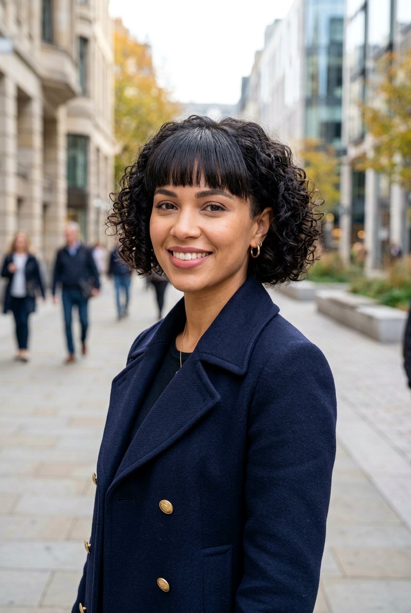 Tapered Curly Bob With Fringe Bangs - 20 mature curly bob with bangs - 20 mature curly bob with bangs