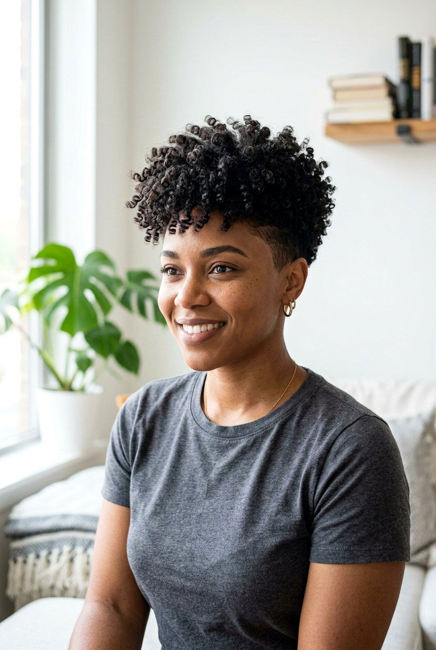 Tapered Curly Crop - 20 low maintenance haircut for curly fine hair - 20 low maintenance haircut for curly fine hair
