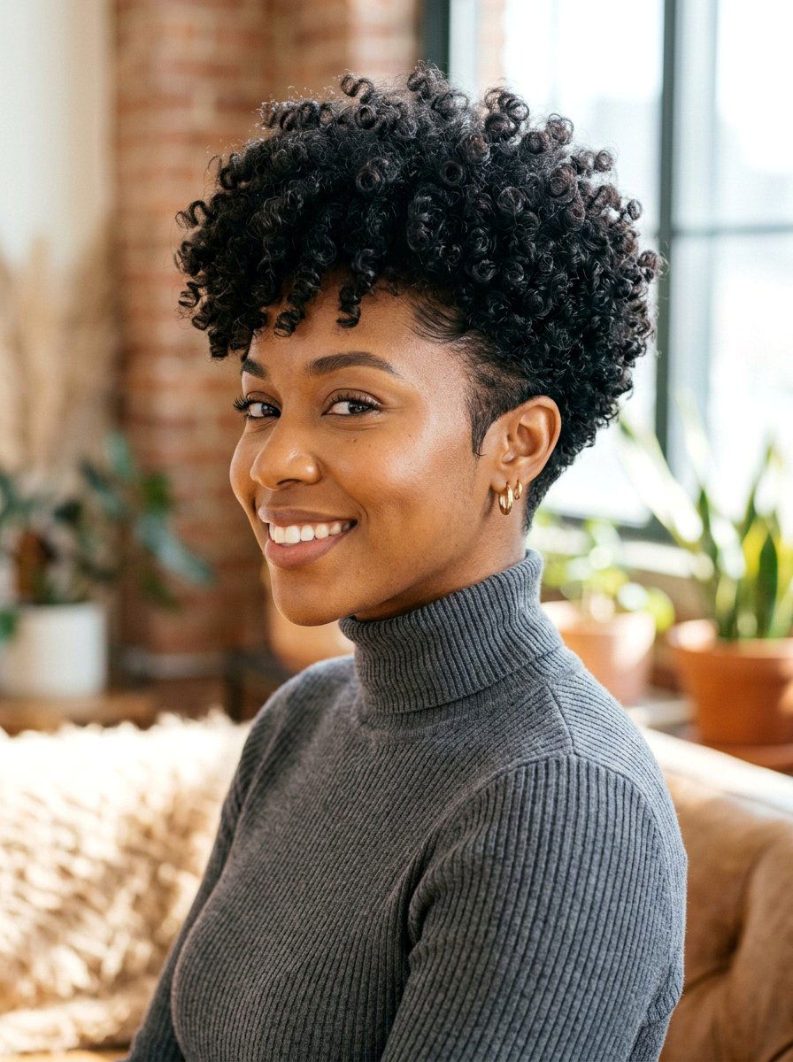 Tapered Curly Haircut - 20 haircut for dense curly hair - 20 haircut for dense curly hair