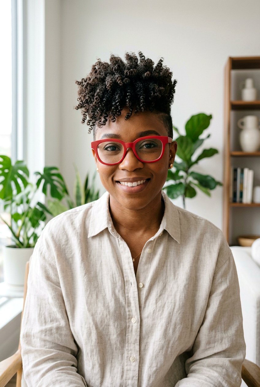 Tapered Curly Haircut - 20 curly hairstyles for women with glasses - 20 curly hairstyles for women with glasses