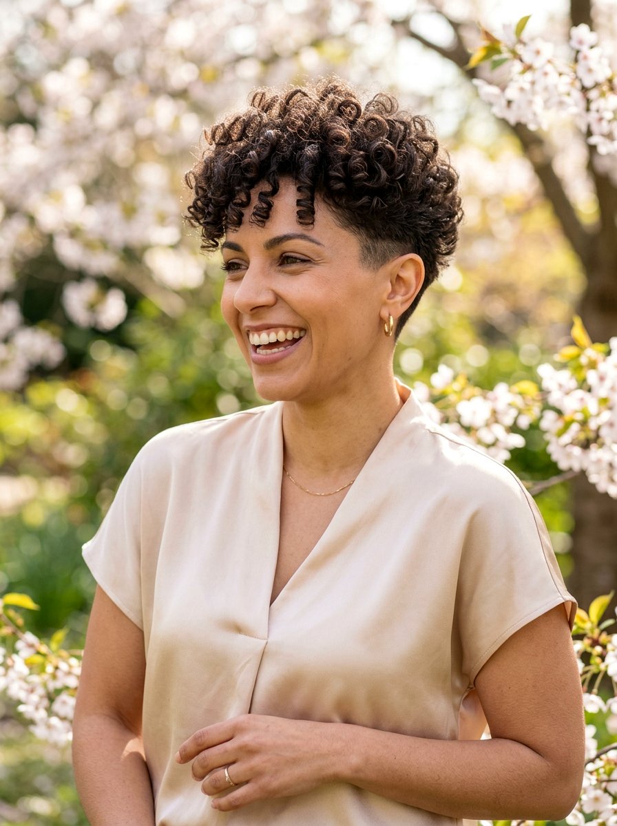 Tapered Curly Pixie - 20 curly pixie for fine curls women - 20 curly pixie for fine curls women