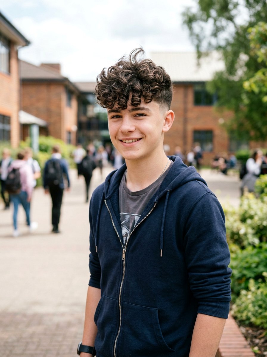 Tapered Curly Quiff - 20 school haircut for teenage boys with curls - 20 school haircut for teenage boys with curls