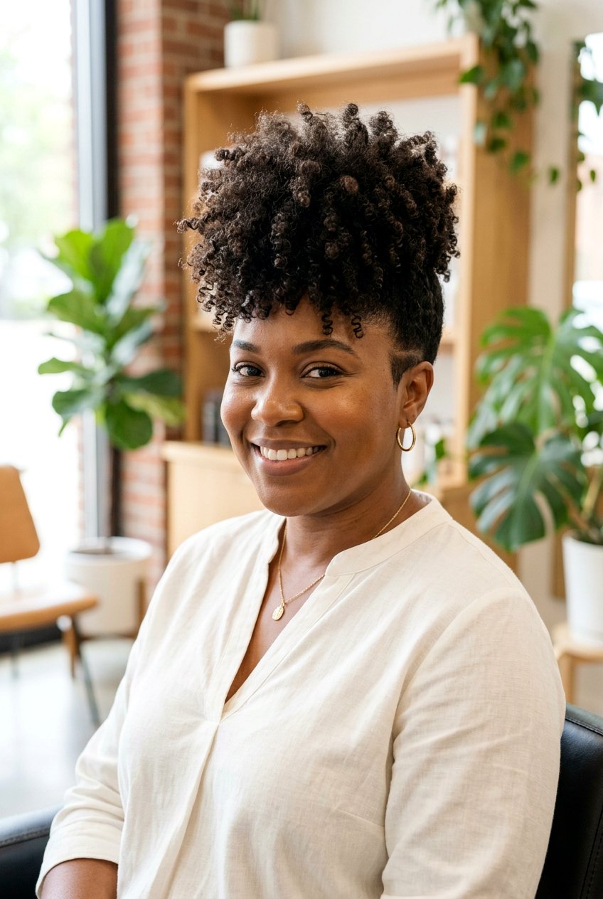 Tapered Curly Top for Round Face Women - 20 tapered sides curly top haircut women - 20 tapered sides curly top haircut women