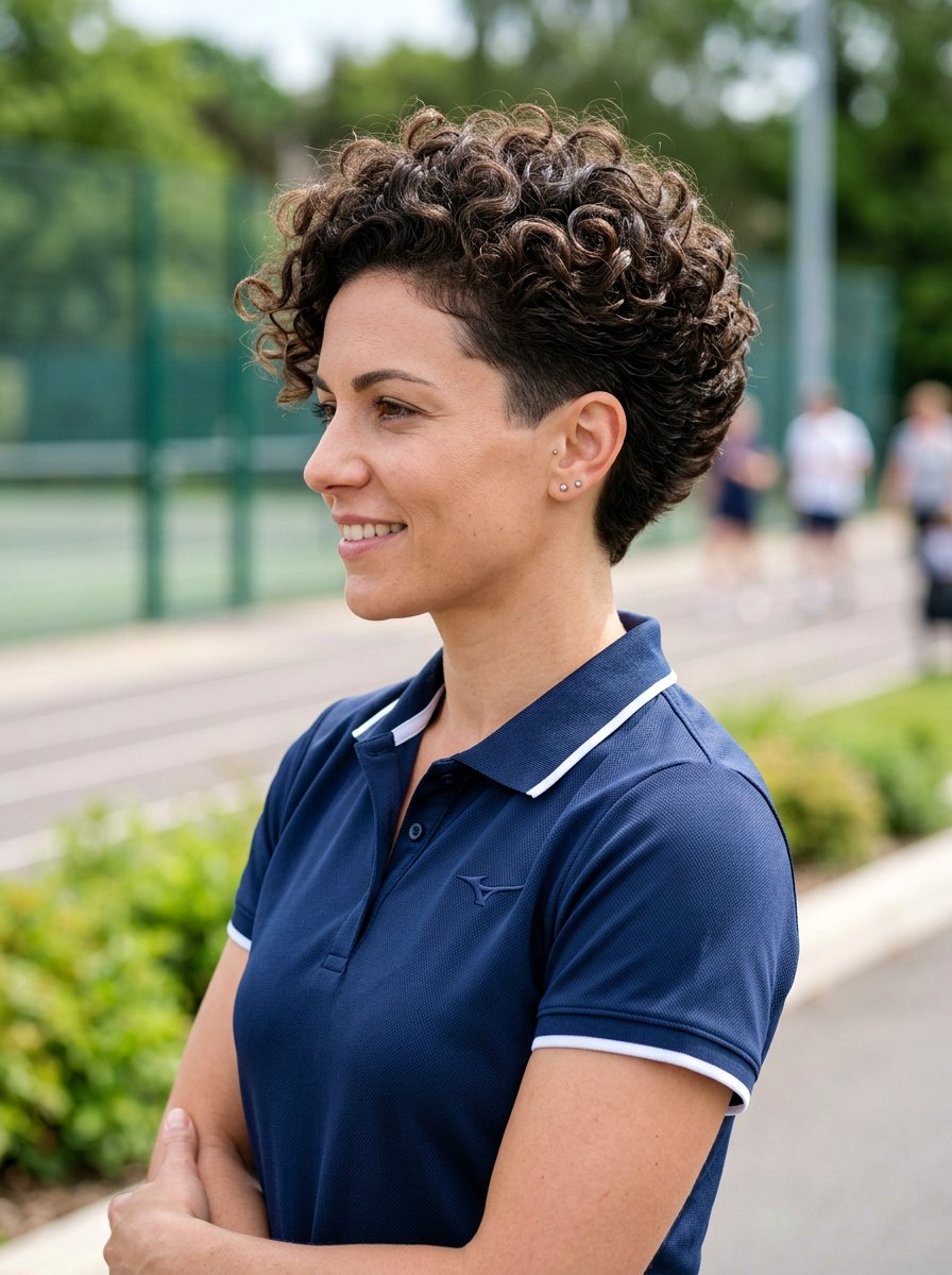 Tapered Curly Wedge Haircut - 20 haircut for postpartum curls - 20 haircut for postpartum curls