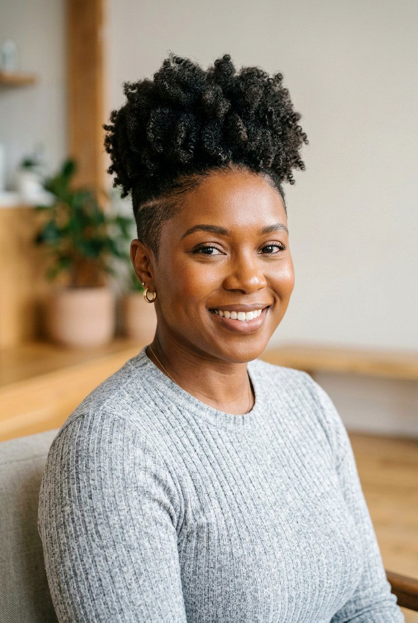 Tapered Cut Natural Puff - 20 black women natural puff ideas - 20 black women natural puff ideas