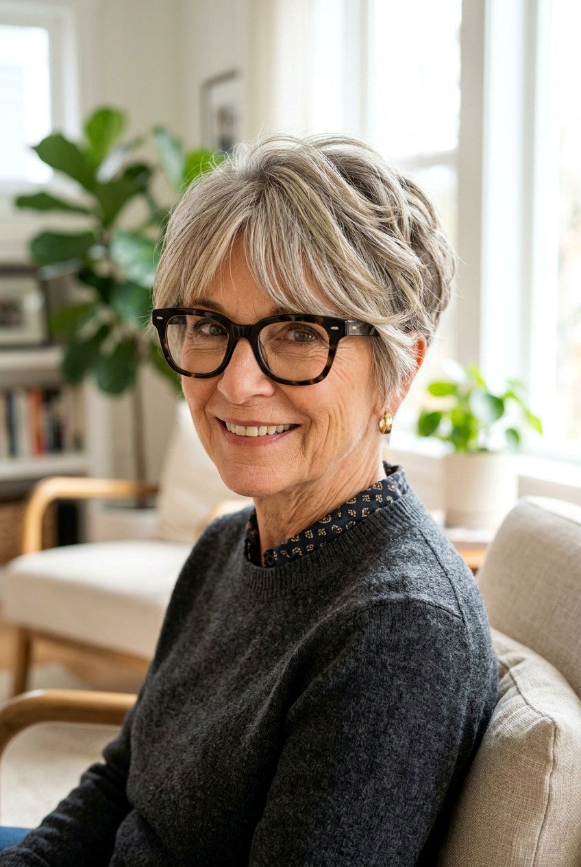 Tapered Cut With Curtain Bangs - 20 curtain bangs for women over 60 - 20 curtain bangs for women over 60