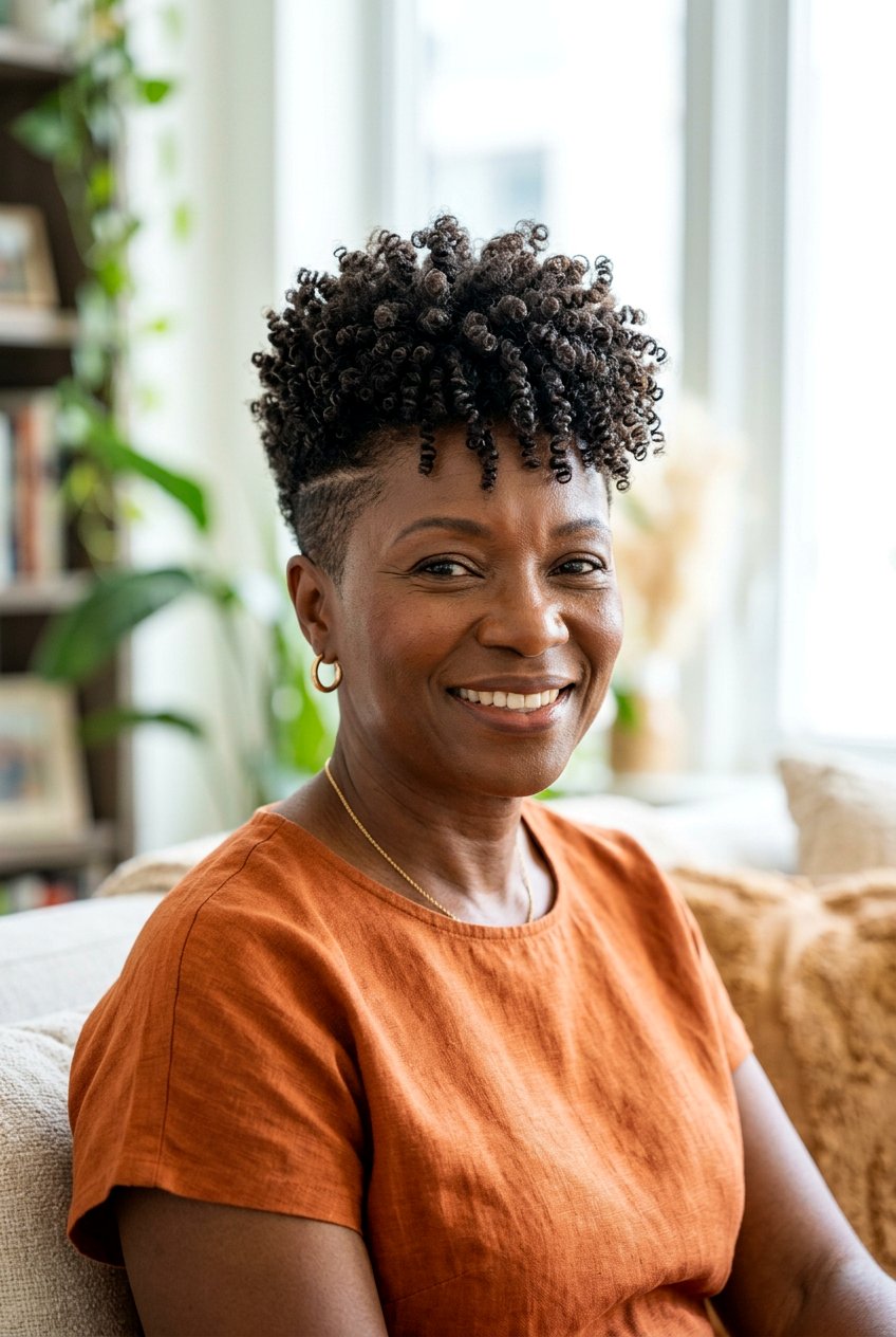 Tapered Cut with Defined Coils Black Hair Over 50 - 20 tapered cut for women over 50 black hair - 20 tapered cut for women over 50 black hair