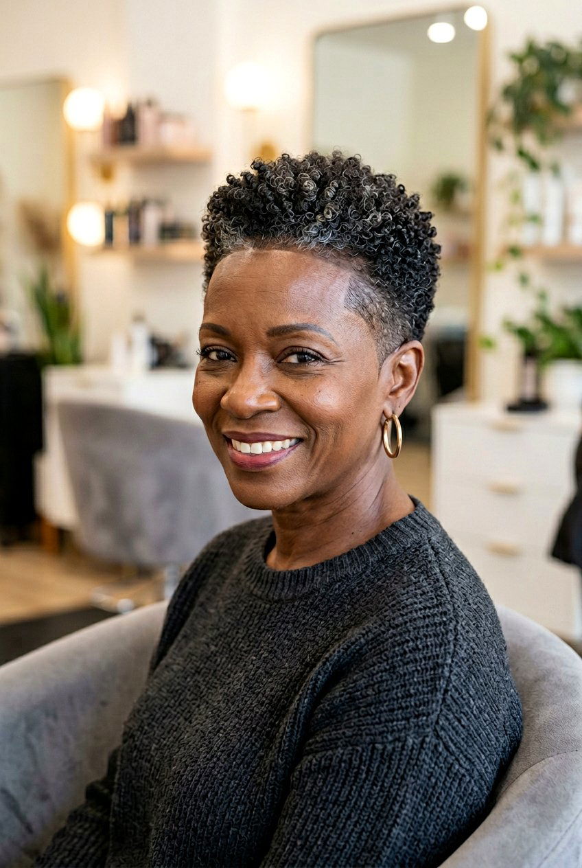 Tapered Cut with Defined Edges for Black Women Over 50 - 20 tapered cut for women over 50 black hair - 20 tapered cut for women over 50 black hair