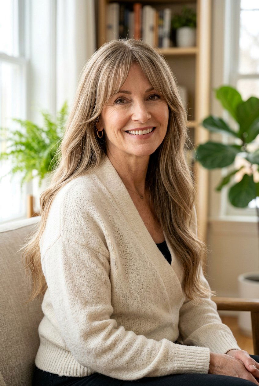 Tapered Face Framing Fringe - 20 soft fringe haircut for mature women - 20 soft fringe haircut for mature women