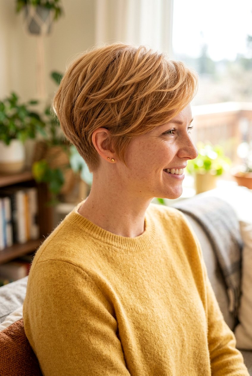 Tapered Feathered Cut For Short Hair - 20 feather cut to reduce volume in thick hair - 20 feather cut to reduce volume in thick hair
