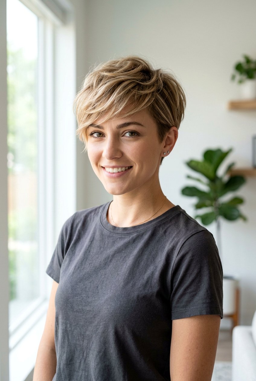 Tapered Feathered Pixie Cut - 20 feathered short pixie haircut - 20 feathered short pixie haircut