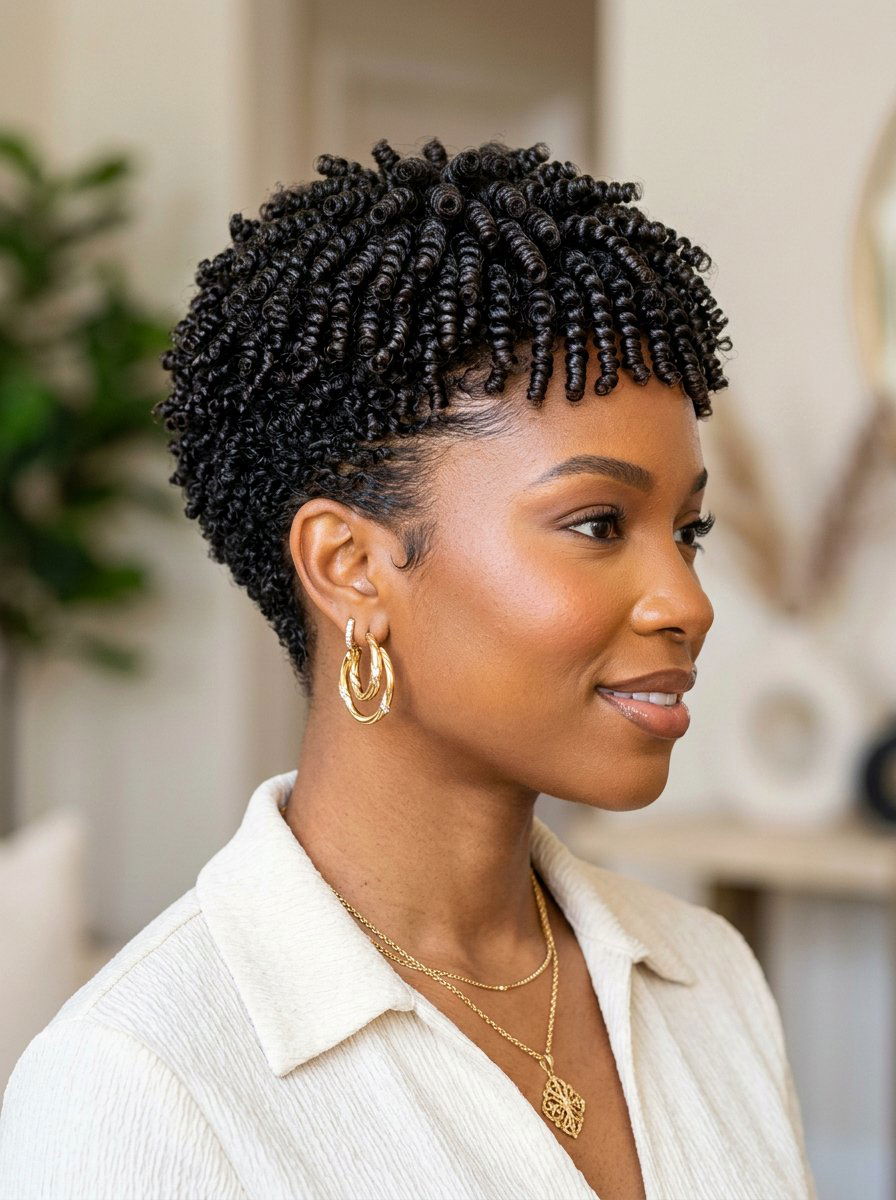 Tapered Finger Coils - 20 tapered natural haircut for round face - 20 tapered natural haircut for round face