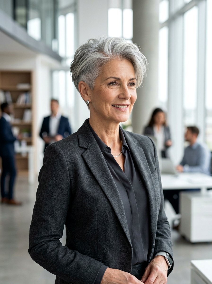 Tapered Gray Cut - 20 youthful gray hairstyles for older women - 20 youthful gray hairstyles for older women