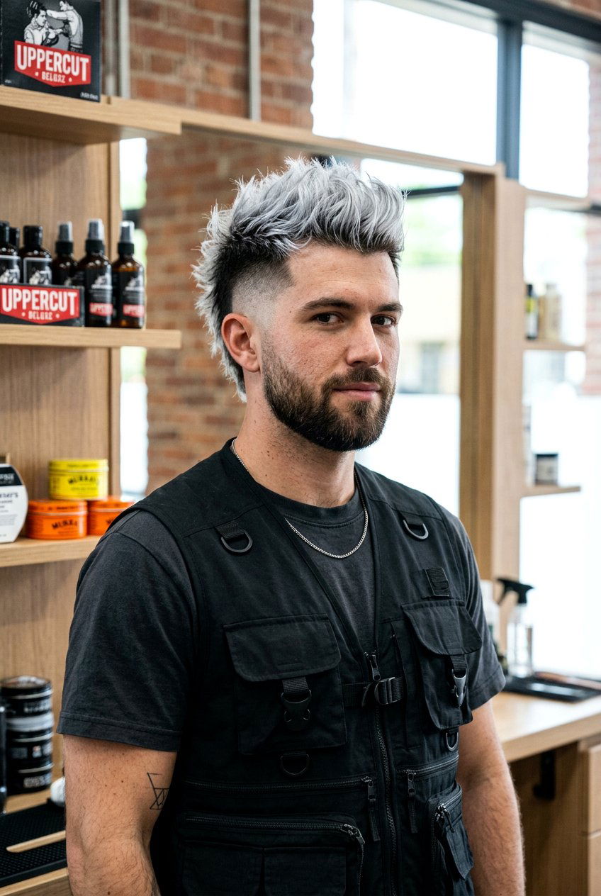 Tapered Mohawk - 20 mens haircut for salt and pepper hair - 20 men’s haircut for salt and pepper hair