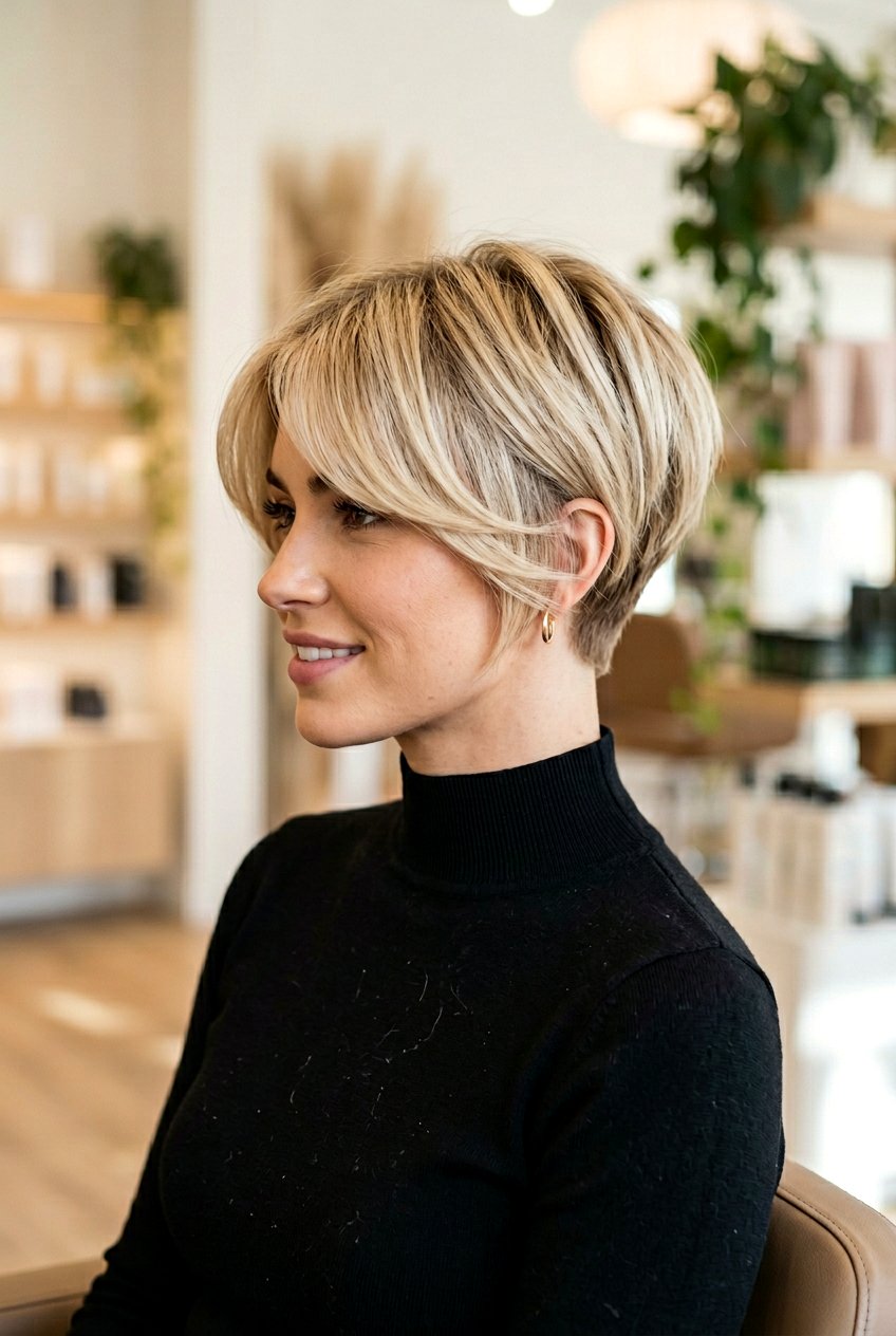 Tapered Nape Pixie With Long Bangs - 20 feminine pixie with long bangs - 20 feminine pixie with long bangs