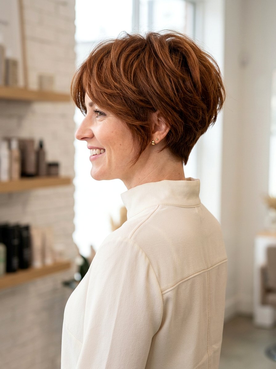 Tapered Nape Shag - 20 short shag for women over 50 with fine hair - 20 short shag for women over 50 with fine hair