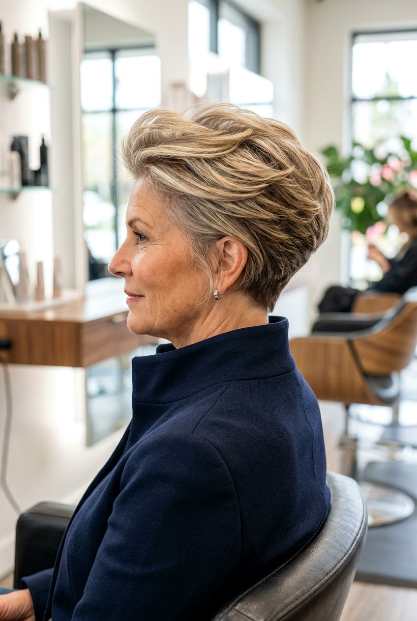 Tapered Nape Shag - 20 feathered shag for mature women - 20 feathered shag for mature women