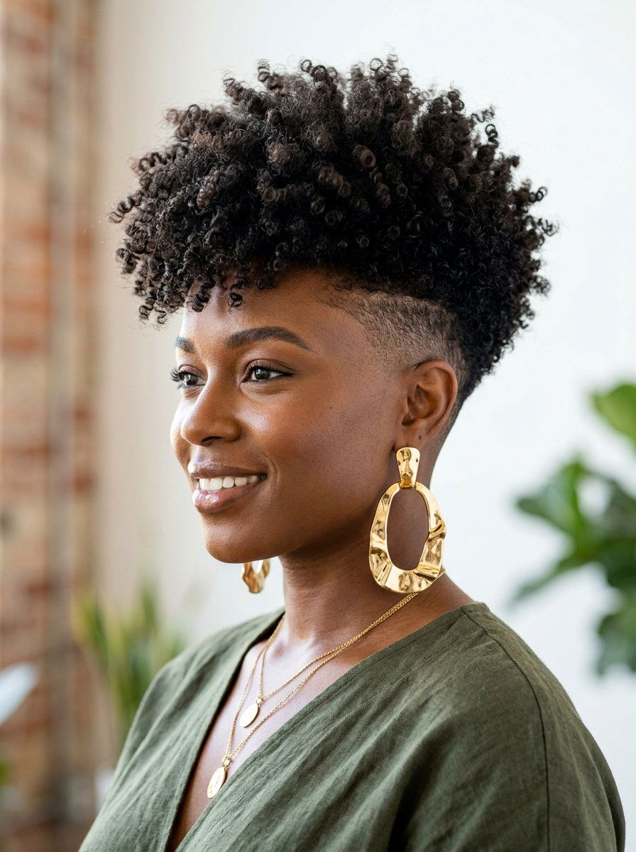 Tapered Natural Afro With Shaved Sides - 20 tapered natural haircut for women - 20 tapered natural haircut for women