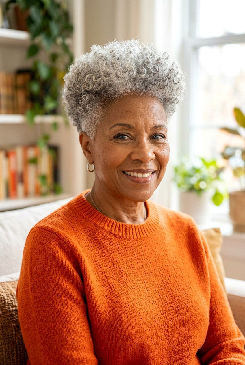 Tapered Natural Haircut - 20 natural hairstyles for women over 60 - 20 natural hairstyles for women over 60