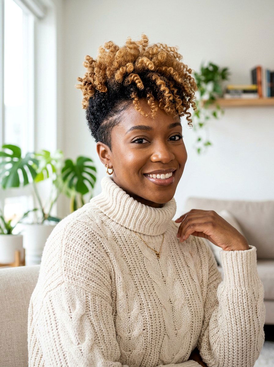 Tapered Natural Haircut With Blonde Highlights - 20 tapered natural haircut for women - 20 tapered natural haircut for women