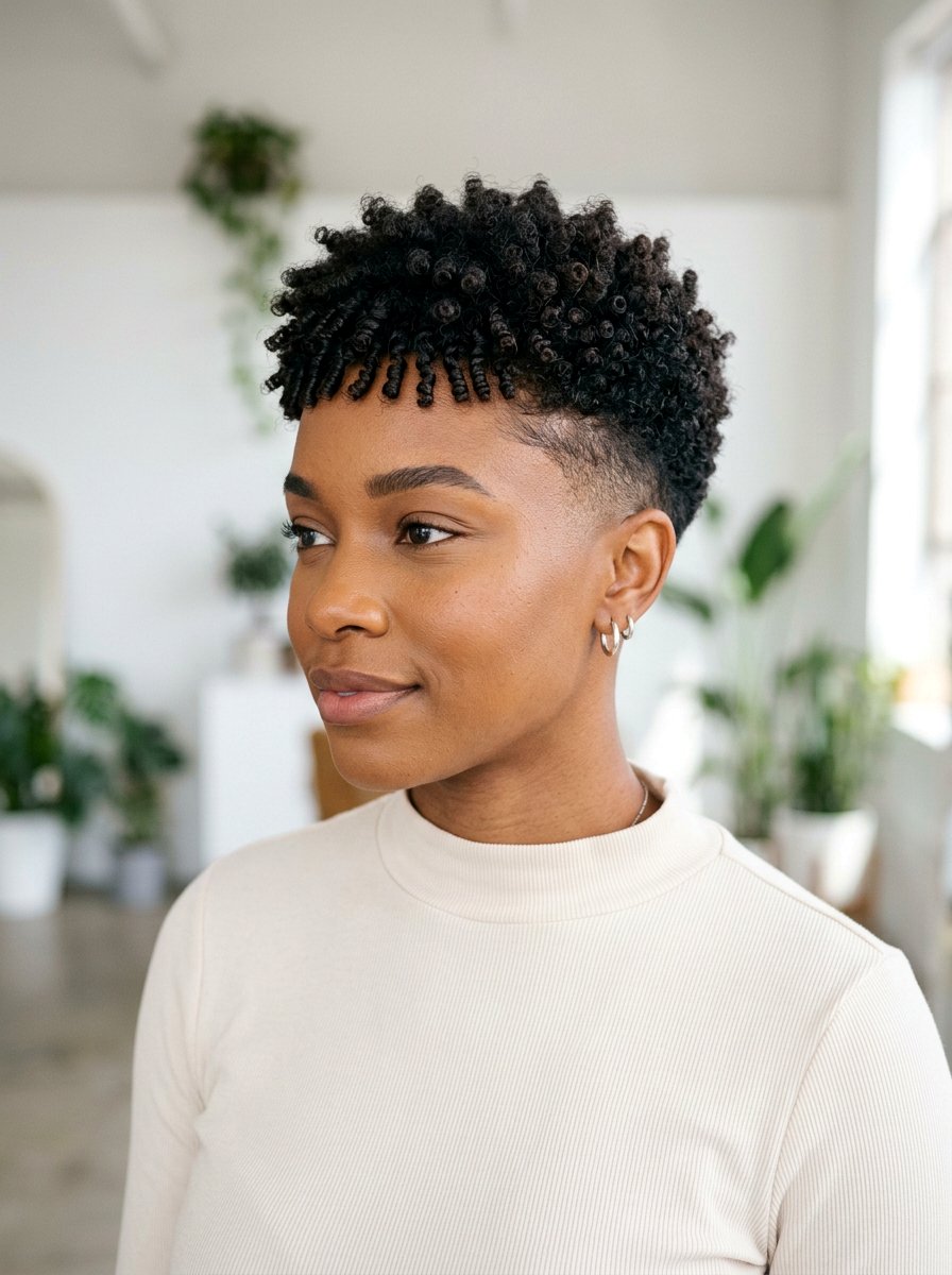 Tapered Natural Haircut With Micro Fringe - 20 tapered natural haircut for women - 20 tapered natural haircut for women