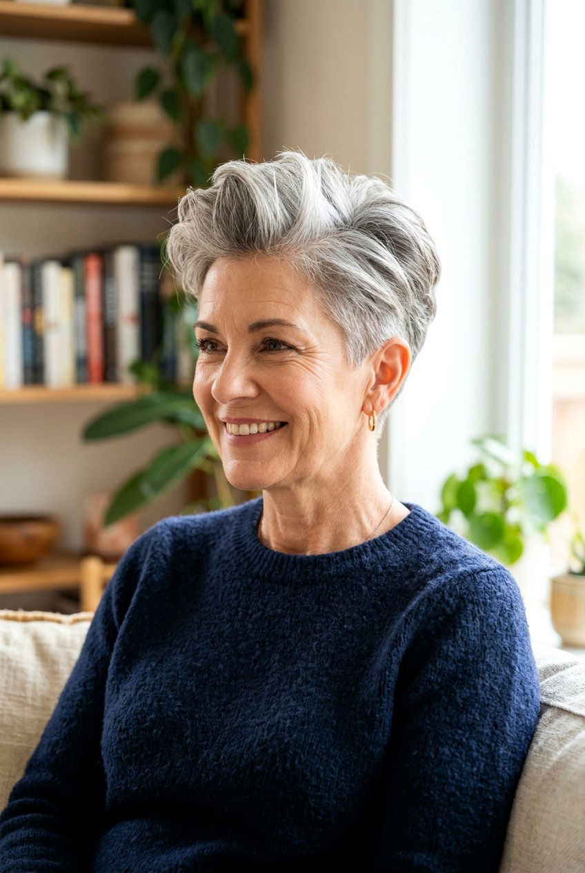 Tapered Pixie - 20 rejuvenating hairstyles for women over 50 - 20 rejuvenating hairstyles for women over 50