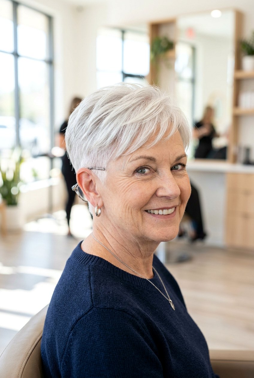 Tapered Pixie Cut - 20 pixie cuts for older women - 20 pixie cuts for older women