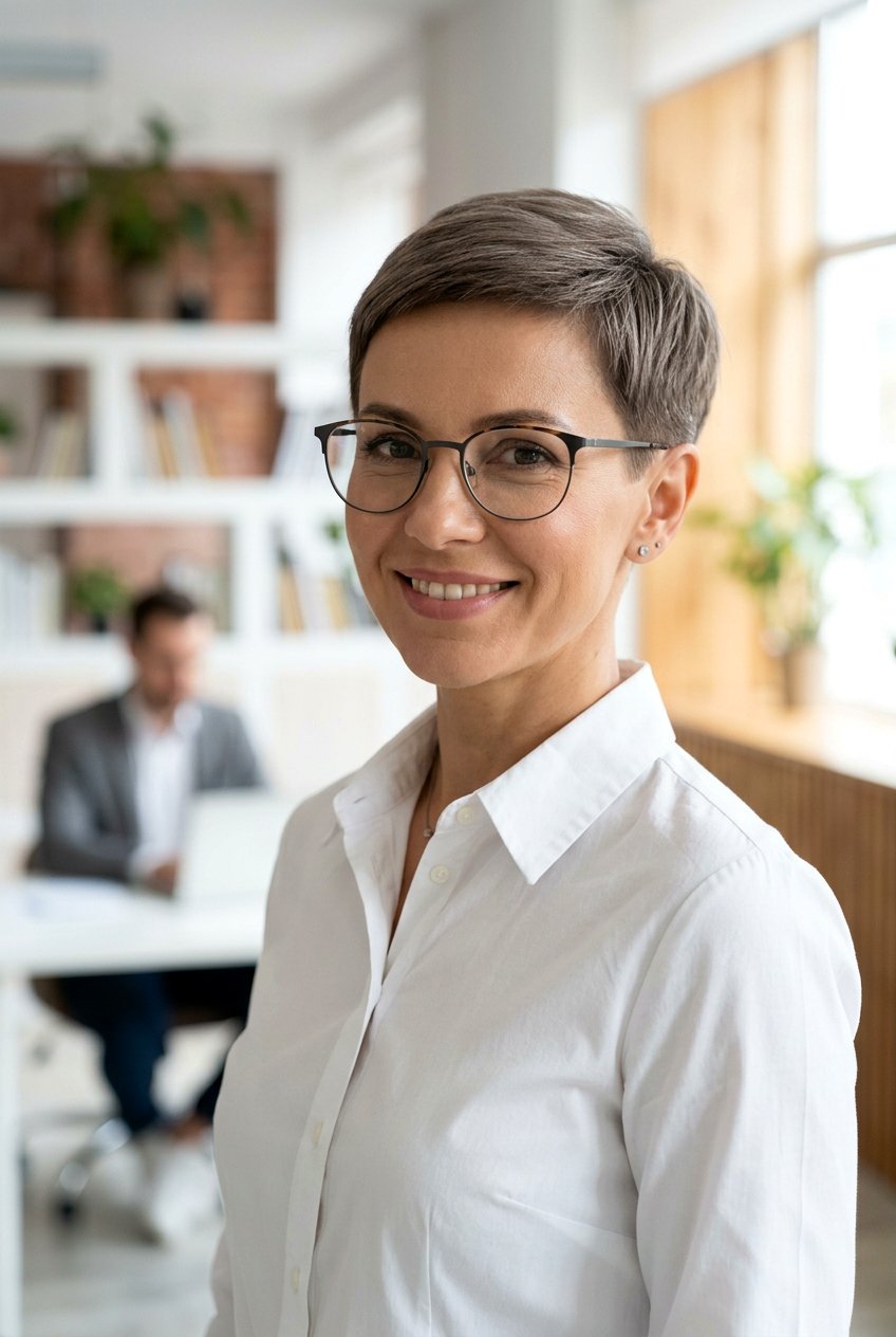 Tapered Pixie Cut - 20 low maintenance cut for women with glasses - 20 low maintenance cut for women with glasses