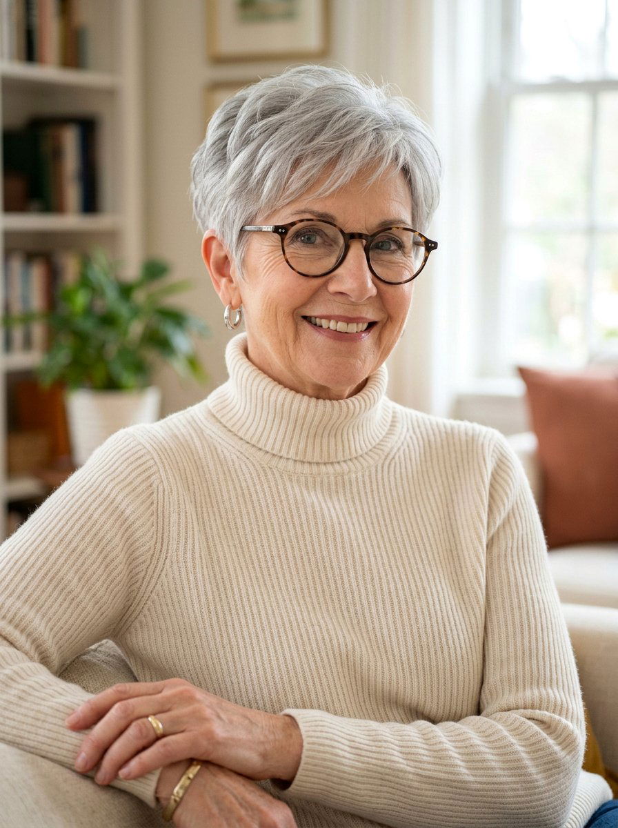 Tapered Pixie Cut - 20 pixie cut for women over 70 with glasses - 20 pixie cut for women over 70 with glasses