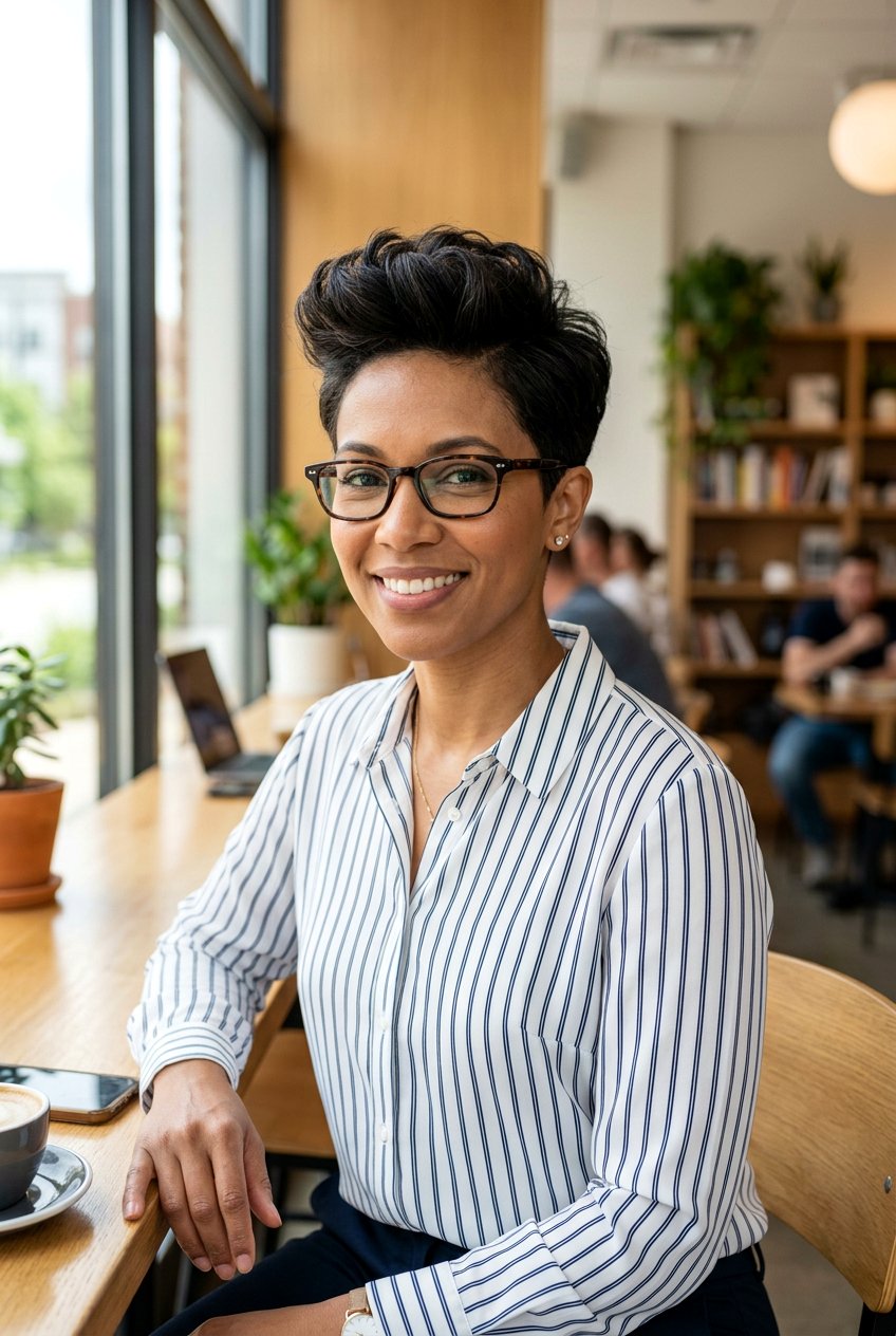 Tapered Pixie Haircut - 20 hairstyles for women with glasses over 50 - 20 hairstyles for women with glasses over 50