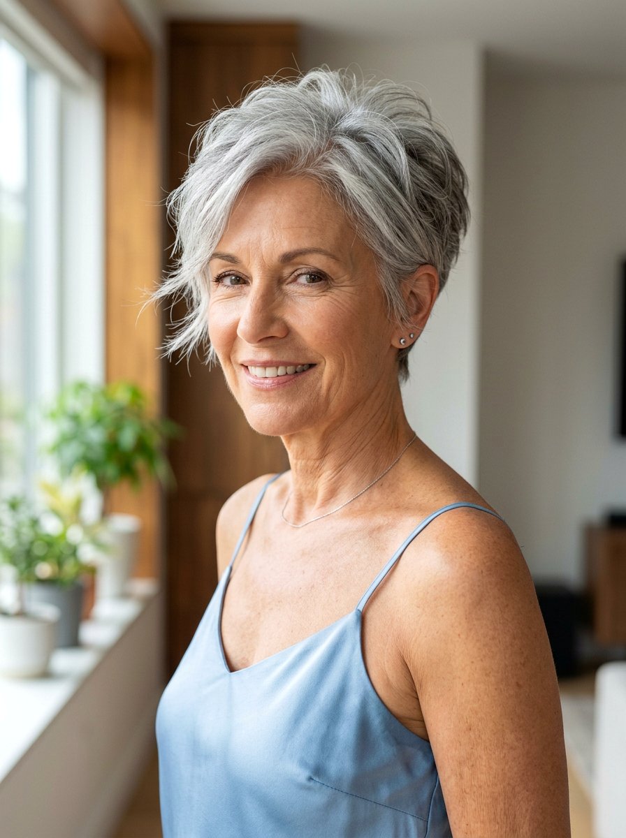 Tapered Pixie With Razor Cut For Gray Hair - 20 tapered pixie for gray hair - 20 tapered pixie for gray hair