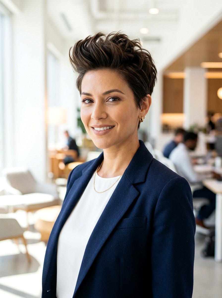 Tapered Pixie With Textured Crown - 20 soft feathered pixie for older women - 20 soft feathered pixie for older women