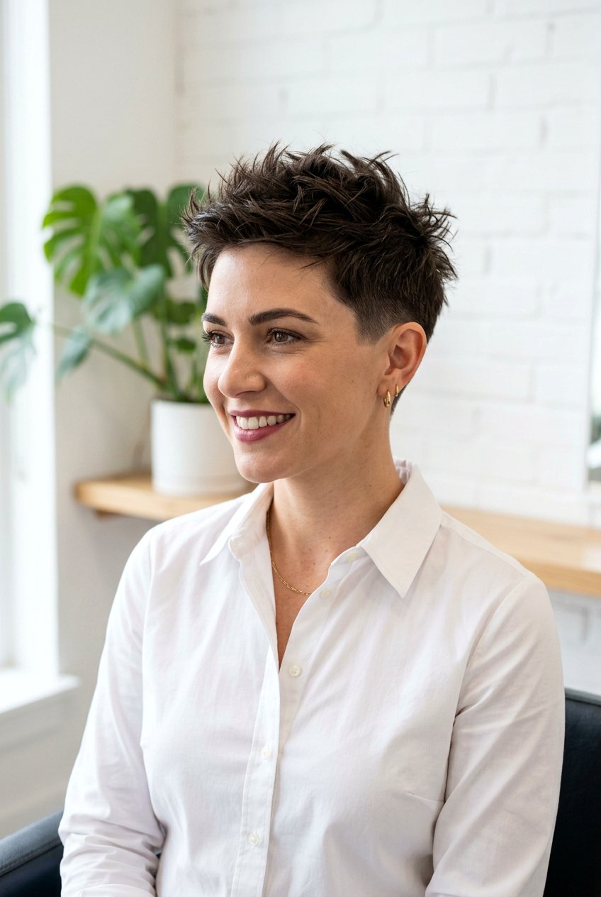 Tapered Pixie With Textured Top - 20 choppy pixie for thin hair women - 20 choppy pixie for thin hair women