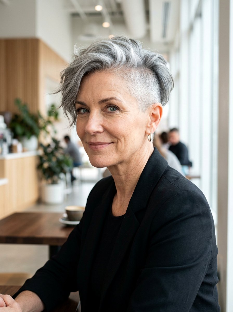 Tapered Pixie With Undercut For Gray Hair - 20 tapered pixie for gray hair - 20 tapered pixie for gray hair