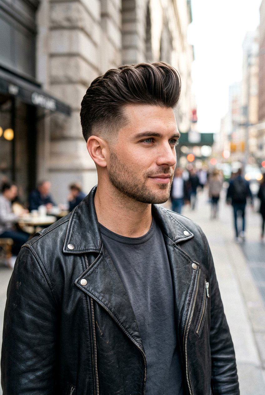 Tapered Pompadour - 20 mens haircut for fine straight hair - 20 men’s haircut for fine straight hair
