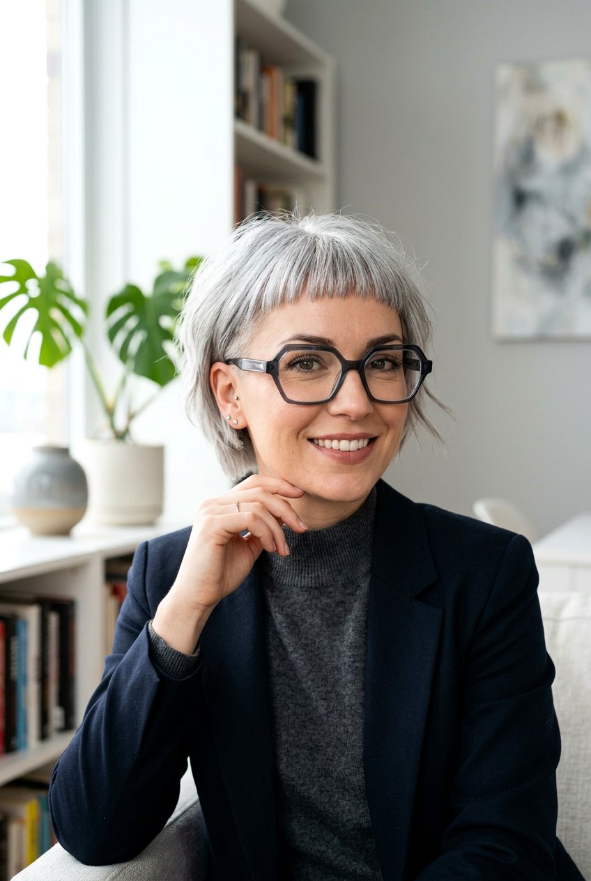 Tapered Shag With Micro Bangs - 20 low maintenance shag for mature women - 20 low maintenance shag for mature women