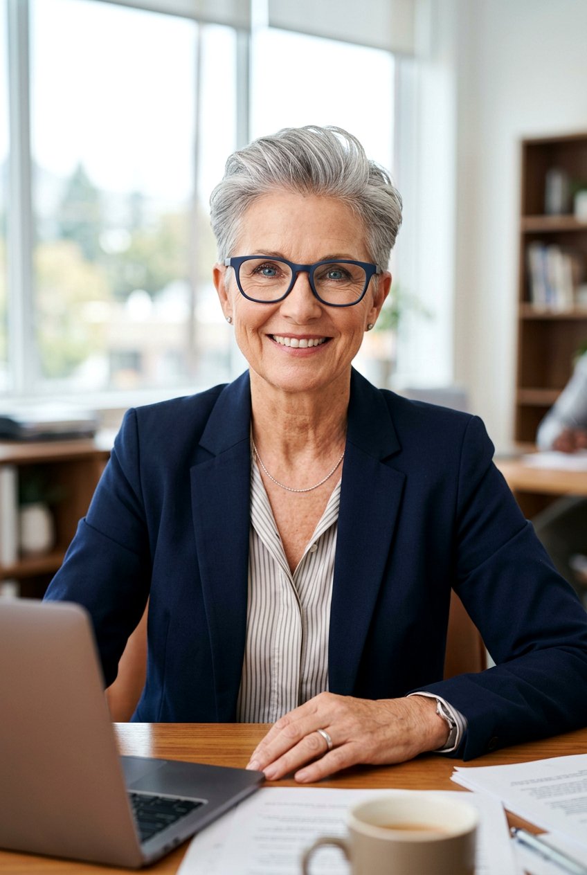 Tapered Short Cut - 20 hairstyles for women over 60 with glasses - 20 hairstyles for women over 60 with glasses