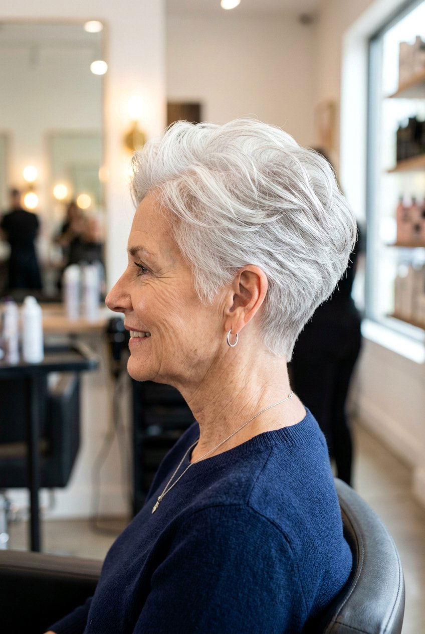 Tapered Short Haircut - 20 flattering haircuts for older women - 20 flattering haircuts for older women
