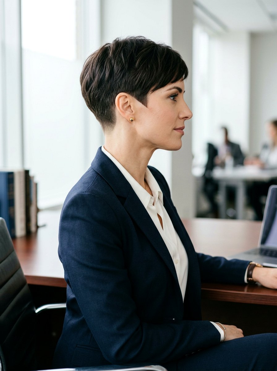 Tapered Short Haircut - 20 elegant haircut for office women - 20 elegant haircut for office women