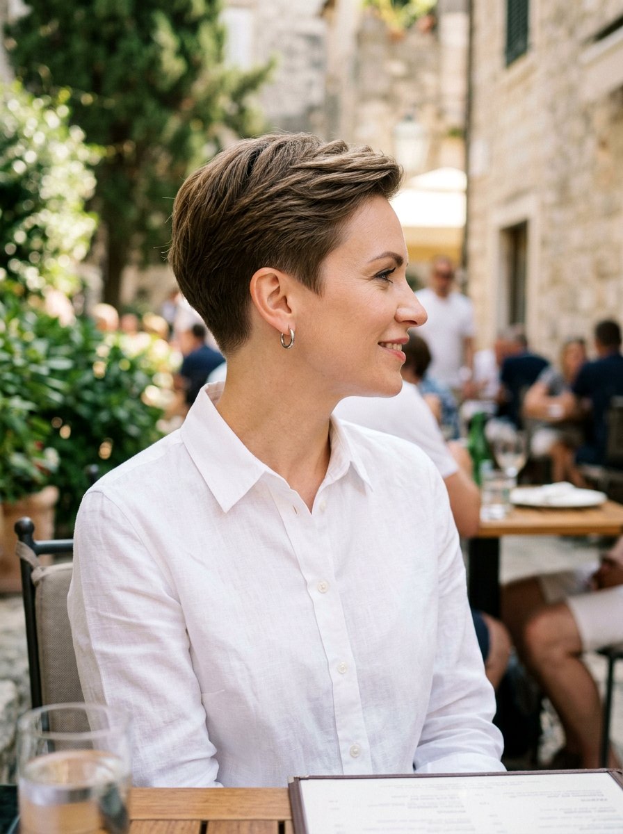 Tapered Short Haircut - 20 trendy haircut for mature women 2026 - 20 trendy haircut for mature women 2026