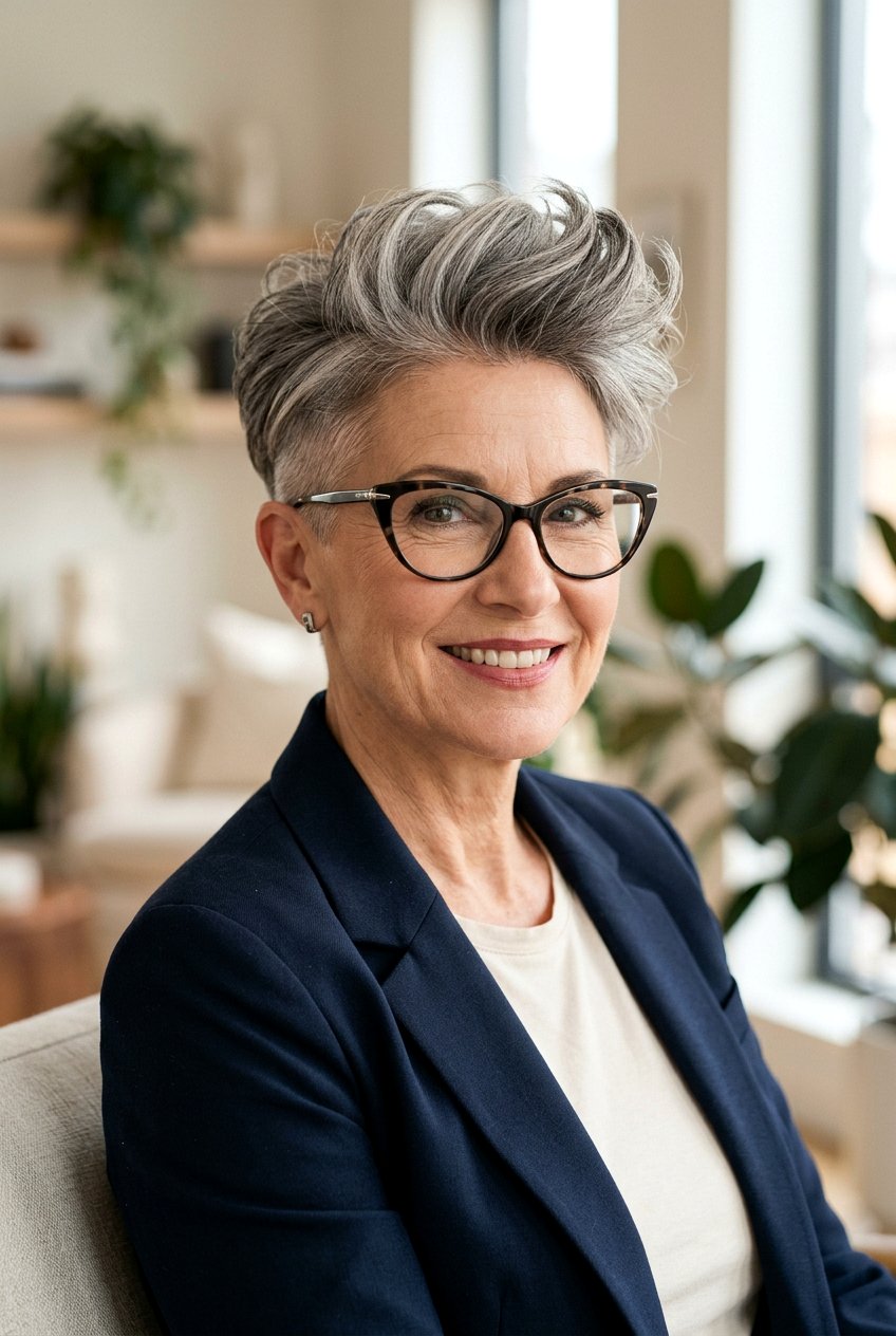 Tapered Side Pixie - 20 low maintenance pixie for mature women - 20 low maintenance pixie for mature women