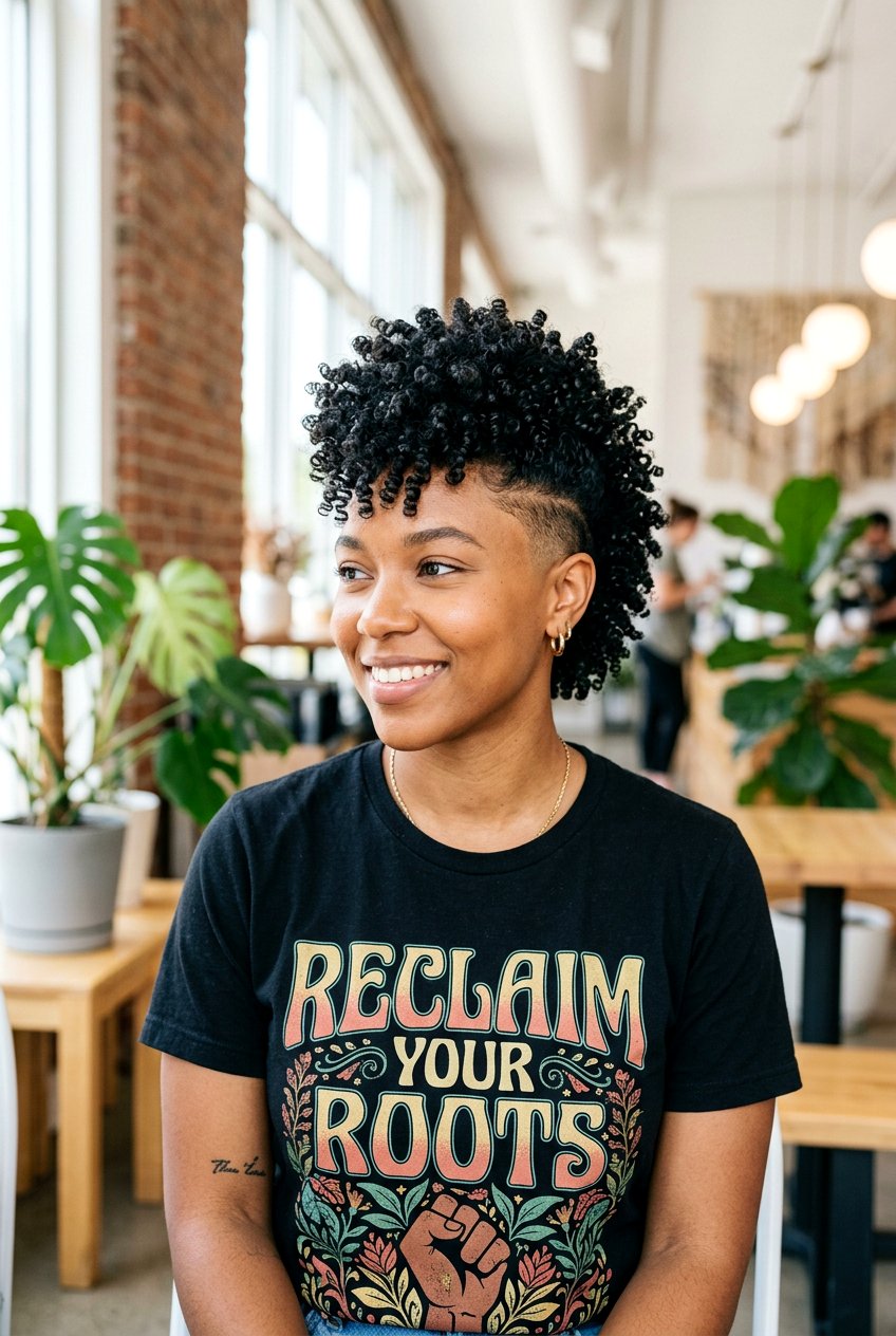 Tapered Sides Curly Mohawk Women - 20 tapered sides curly top haircut women - 20 tapered sides curly top haircut women